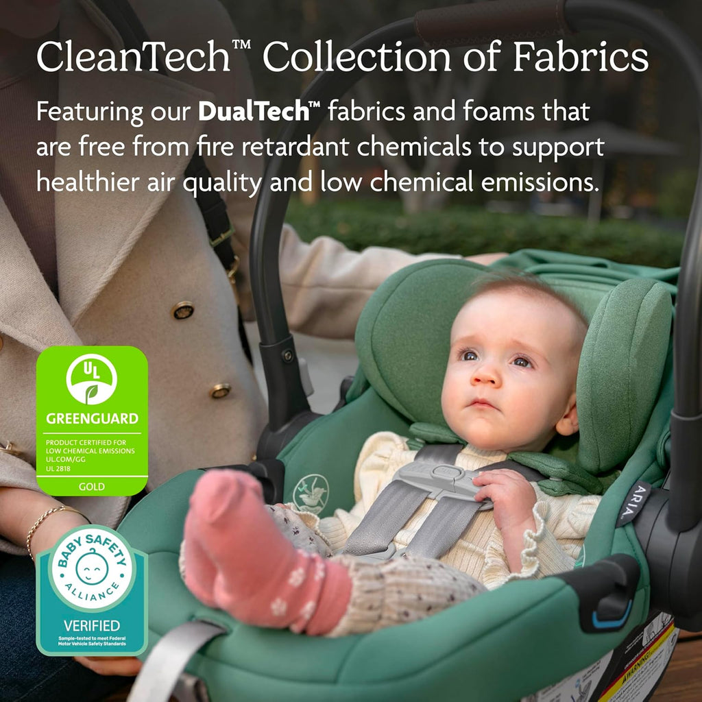 UPPAbaby Aria Lightweight Infant Car Seat/Just Under 6 lbs for Easy Portability/Base with Load Leg